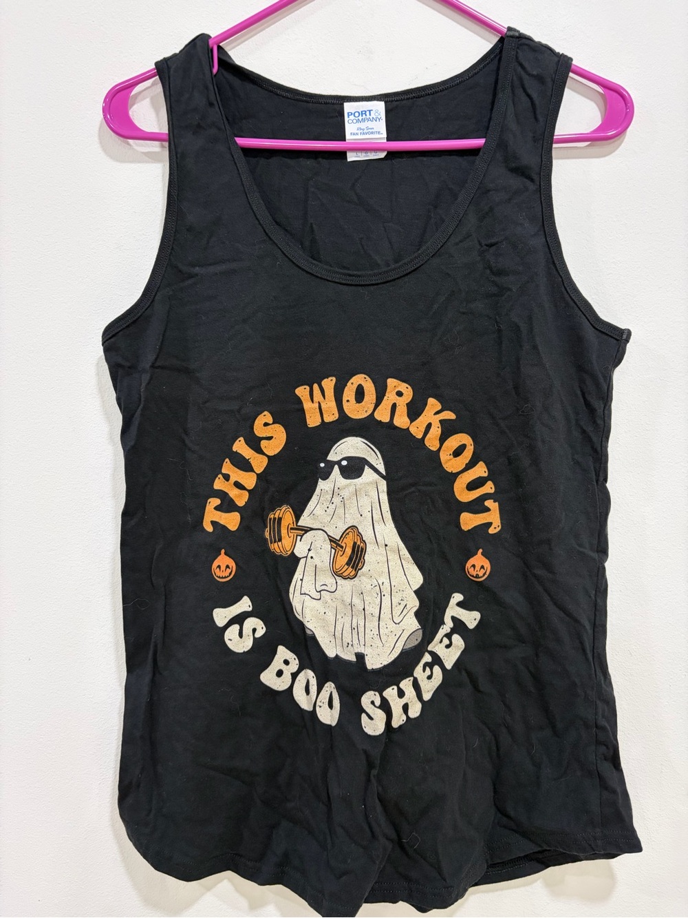 Black 'This Workout Is Boo Sheet' Graphic Tank
